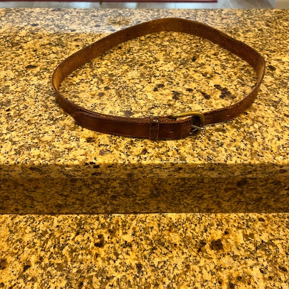 Vintage Calvin Klein 1970’s Brown Saddle Leather Belt L - Picture 2 of 10